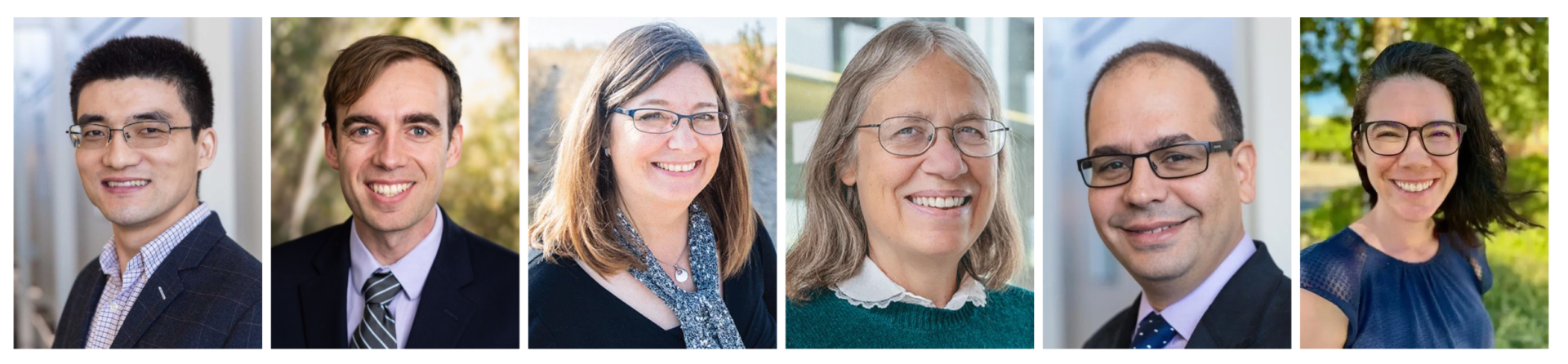 Six headshots of award winners displayed side by side